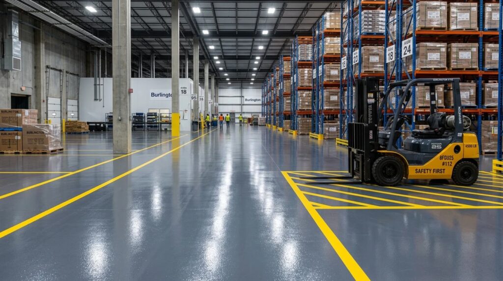 industrial epoxy flooring burlington heavy duty forklift rated