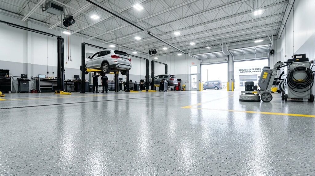 industrial floor resurfacing burlington heavy duty commercial garage