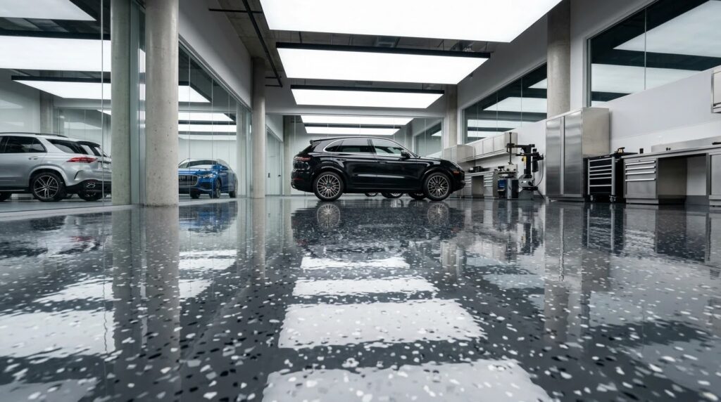 polyaspartic vs epoxy durable flooring for markham auto dealerships